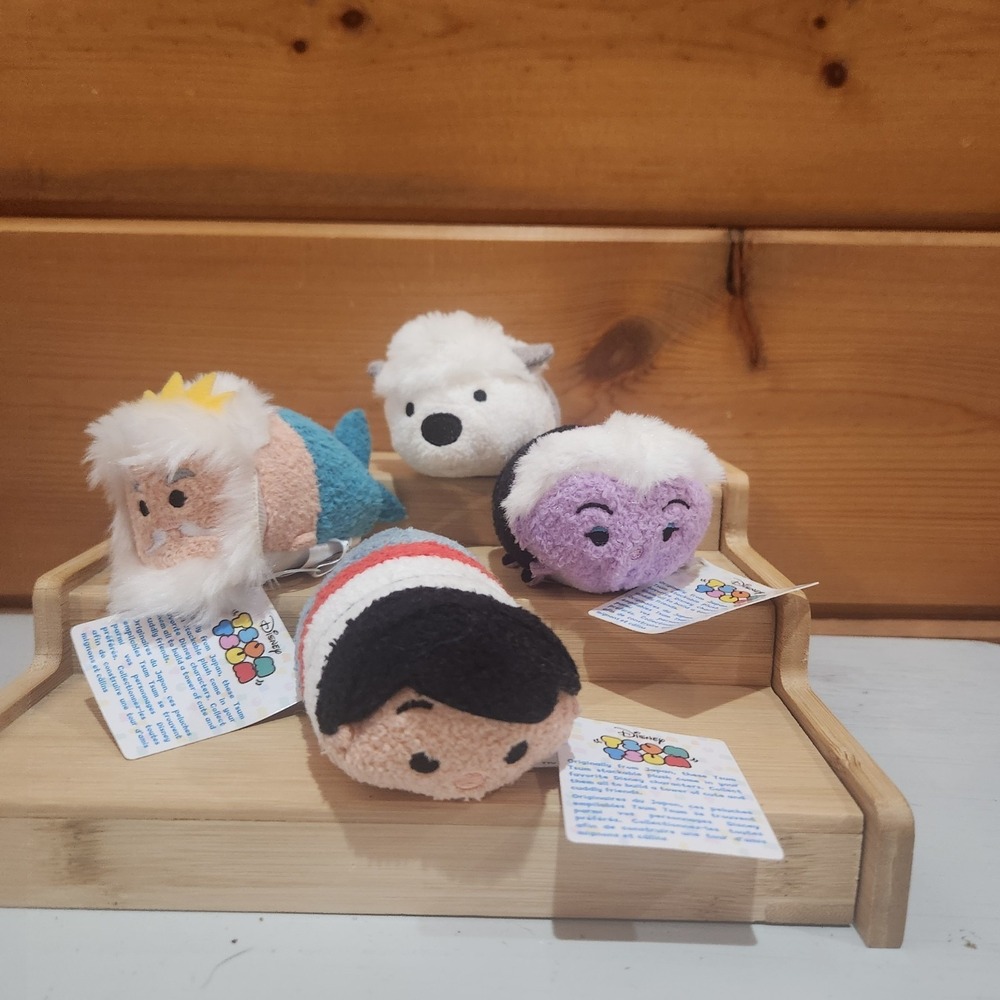 Bundle of 4 Disney Tsum Tsum Little Mermaid 2.5" King Trident Eric Ursula NWT